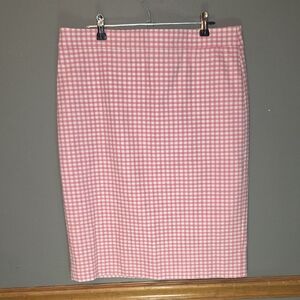 Pink Gingham Pencil Skirt